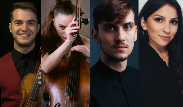 Φωτογραφία Χριστόφορος Πετρίδης | βιολί,, Μαρία Έλλη Πετρίδου | βιολοντσέλο, Ευάγγελος Παπαμανώλης | πιάνο, Ραφαηλία Κόντου | φλάουτο