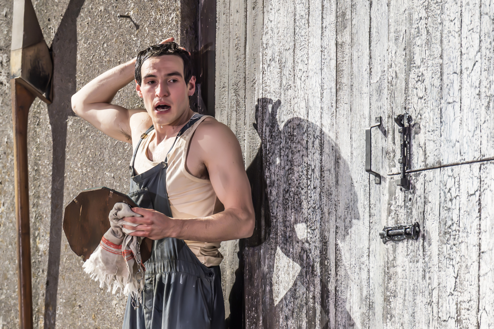 Éanna Hardwicke (Christy Mahon) in The Playboy of the Western World at the National Theatre. (c) Marc Brenner 02136
